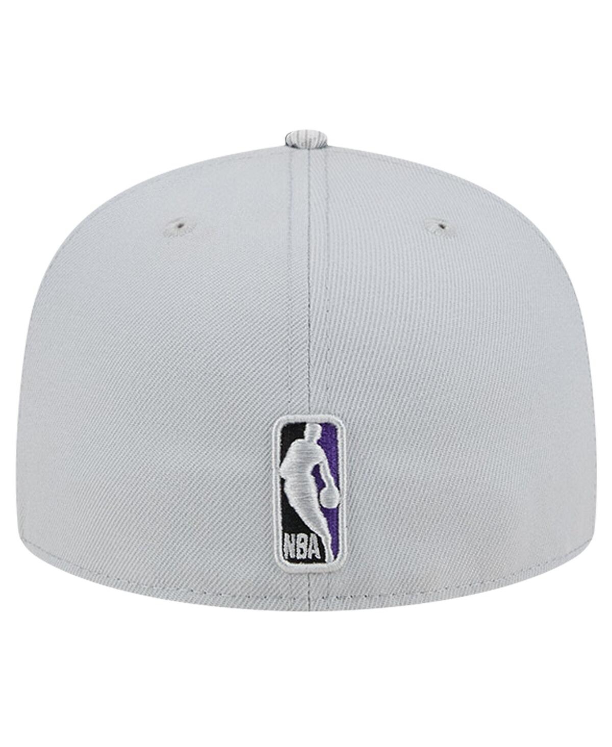 Men's New EraLos Angeles Lakers Active Color Camo Visor 59FIFTY Fitted Hat - Gray