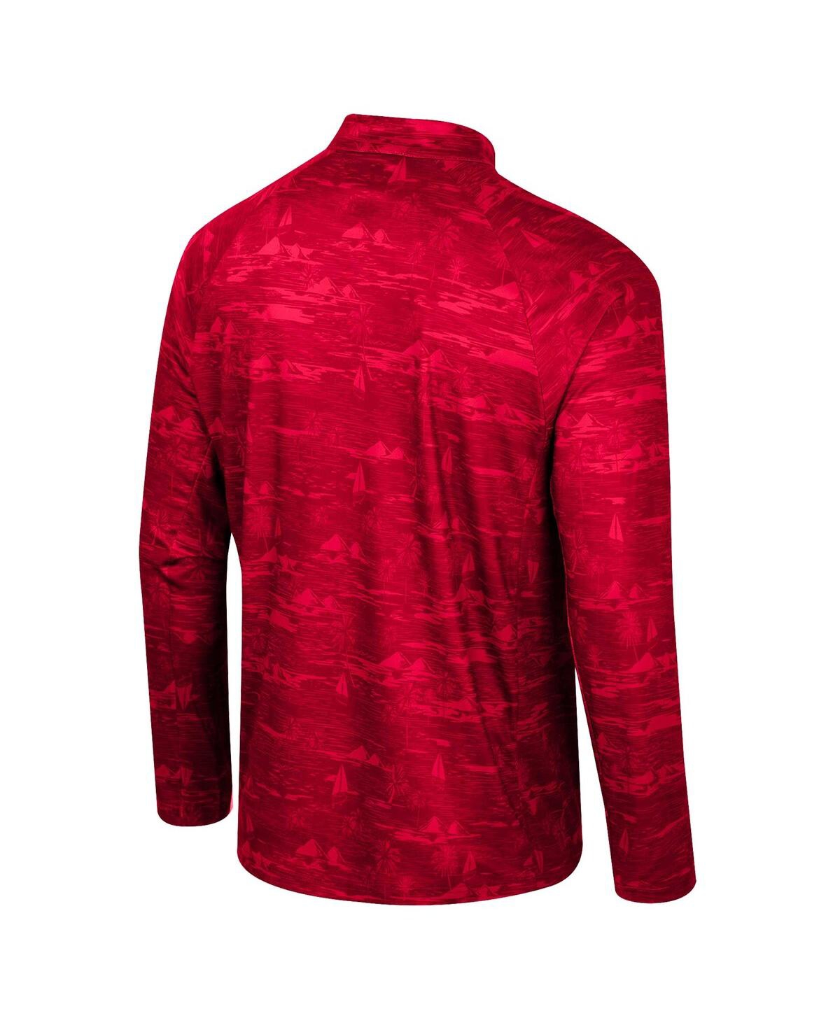 Shop Colosseum Men's  Red Nc State Wolfpack Carson Raglan Quarter-zip Jacket