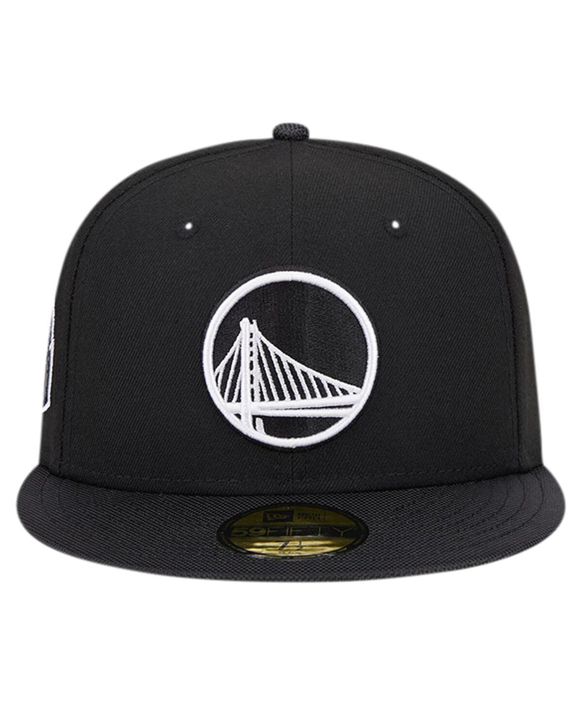 Men's New EraGolden State Warriors Active Satin Visor 59FIFTY Fitted Hat - Black