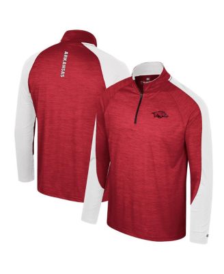 Men's Colosseum Cardinal Arkansas Razorbacks Langmore Raglan Quarter ...