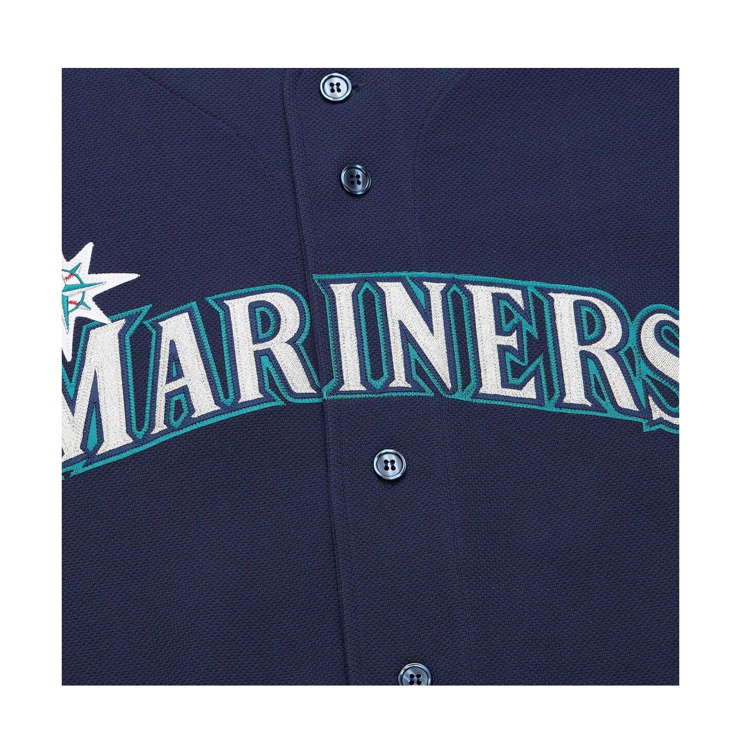 Мужской топ Mitchell & Ness Ichiro Suzuki Navy Distressed Seattle Mariners Cooperstown Collection Batting Practice Jersey — фото 2