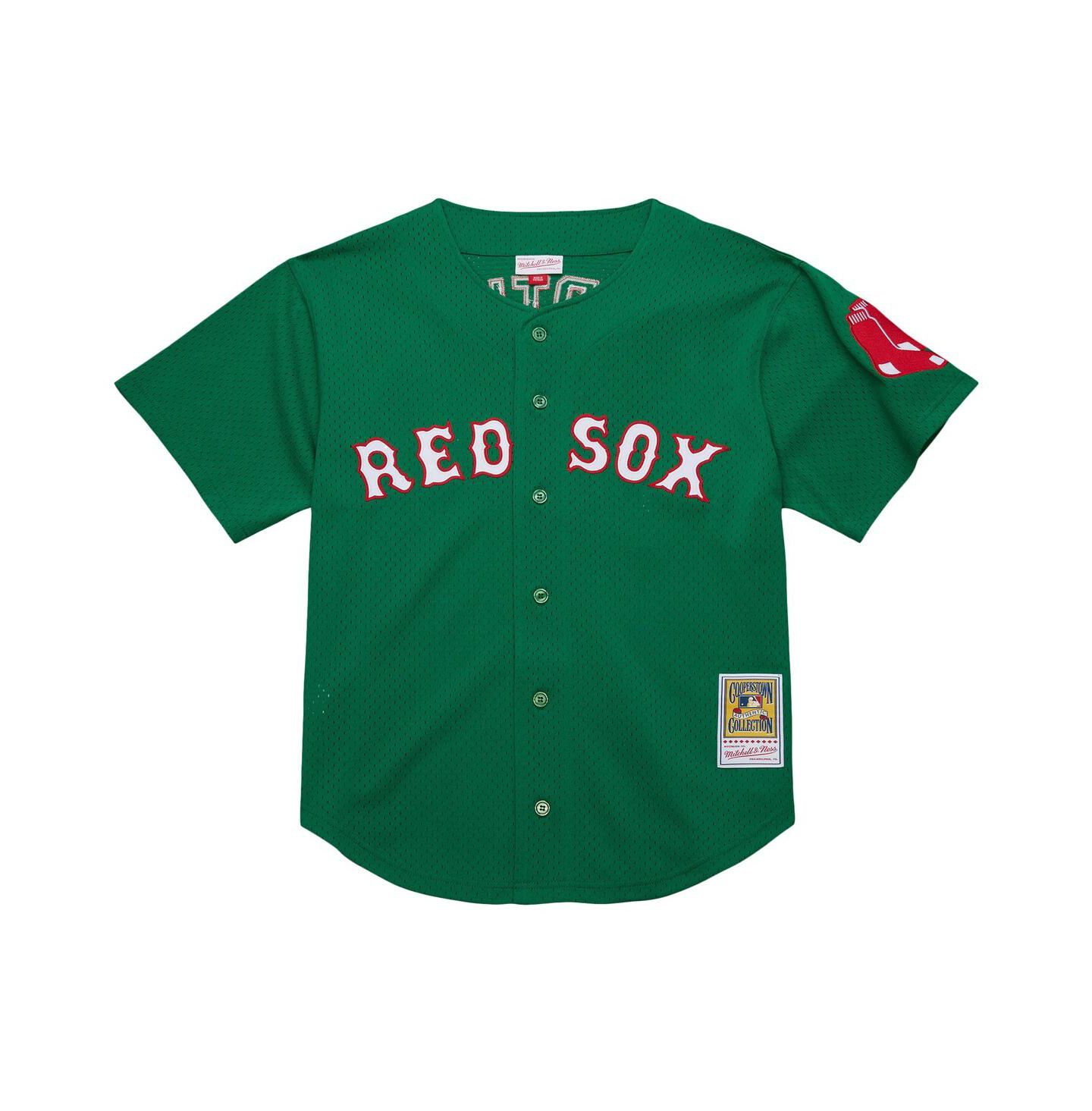 Мужской топ Mitchell & Ness David Ortiz Kelly Green Boston Red Sox Cooperstown Collection Mesh Batting Practice Jersey — фото 2
