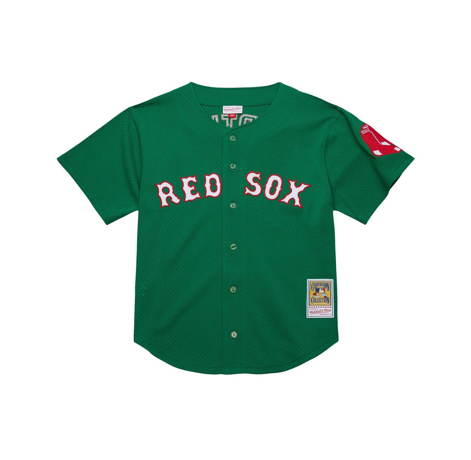 Men's David Ortiz Kelly Green Boston Red Sox Cooperstown Collection Mesh Batting Practice Jersey
