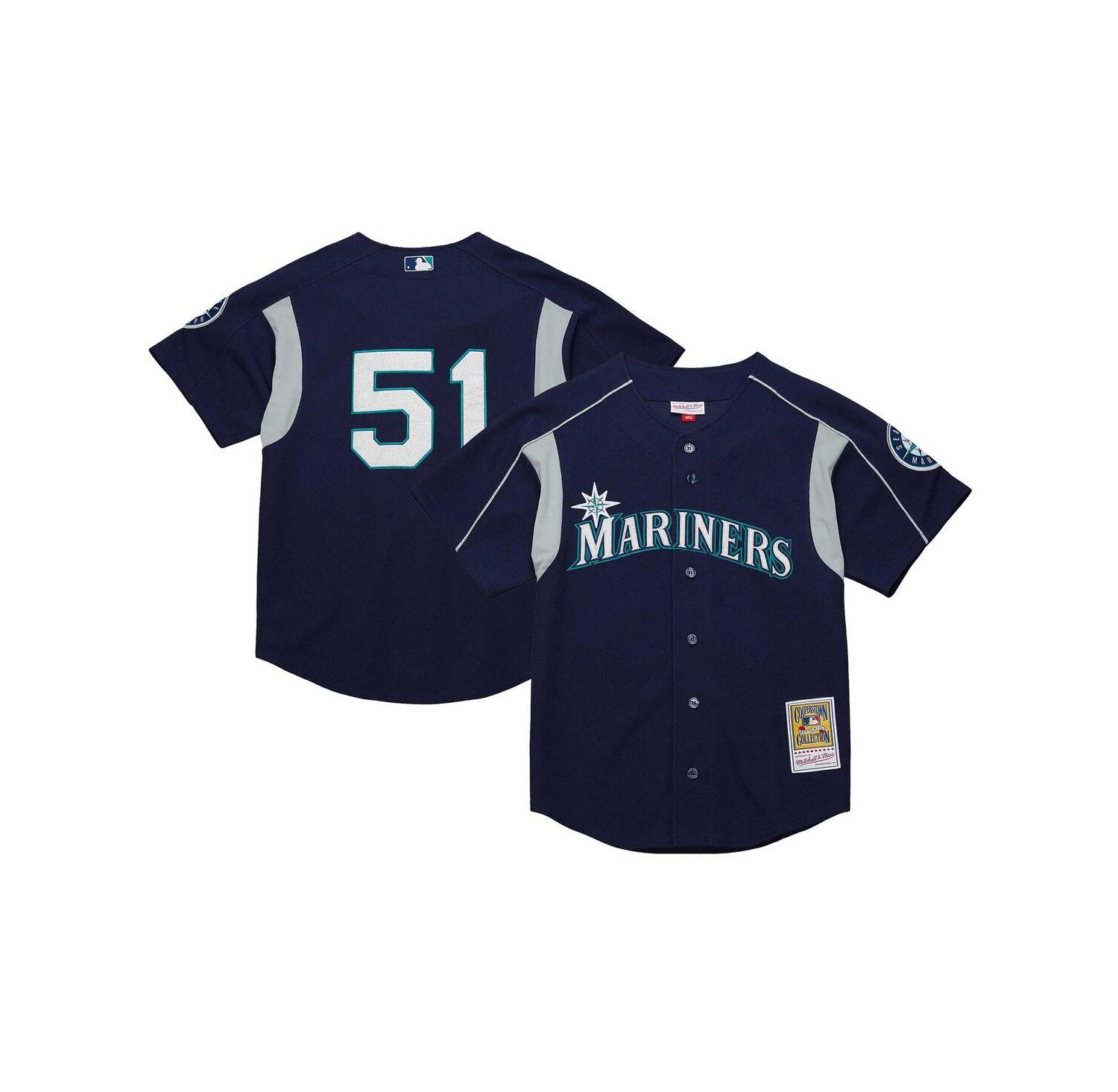 Men's Ichiro Suzuki Navy Distressed Seattle Mariners Cooperstown Collection Batting Practice Jersey