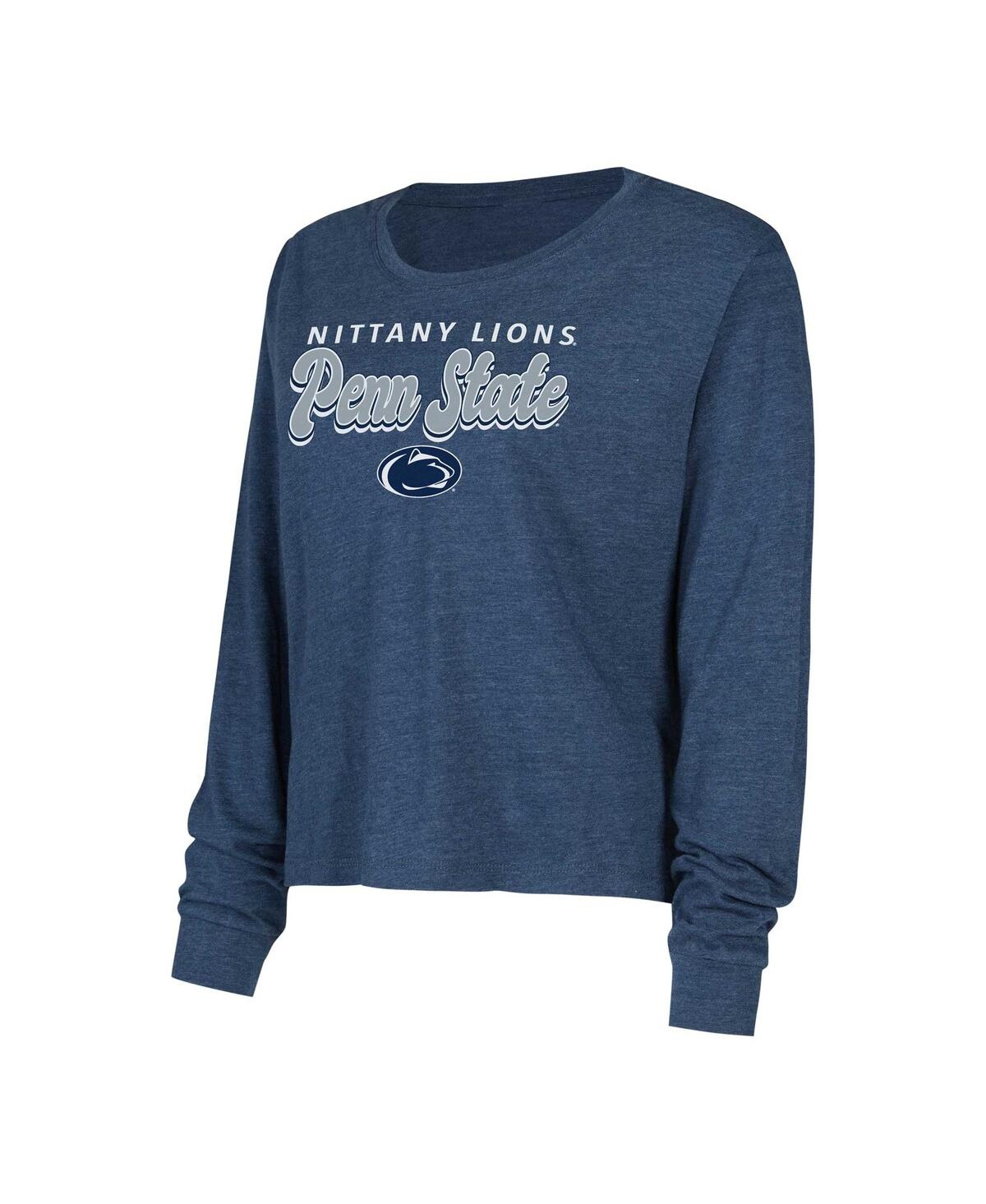 Women's Concepts SportPenn State Nittany Lions Team Color Long Sleeve T-shirt and Shorts Set - Navy