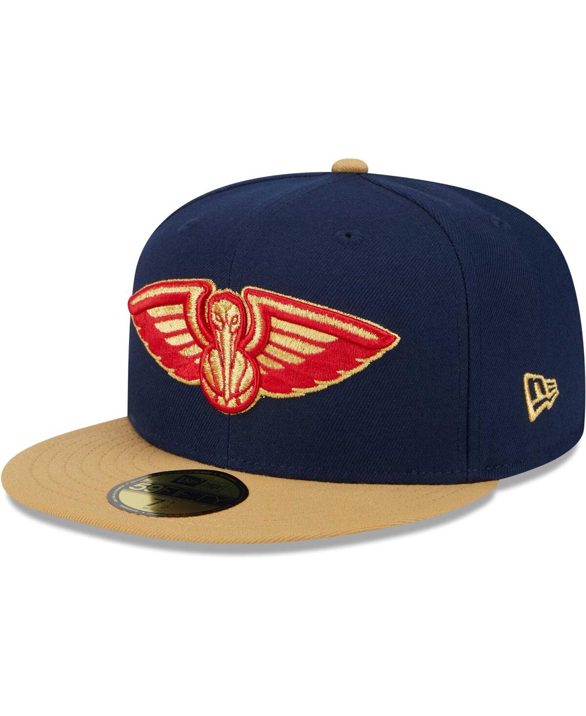 Men's New Era Gold New Orleans Pelicans Gameday Gold Pop Stars 59FIFTY Fitted Hat - Gold
