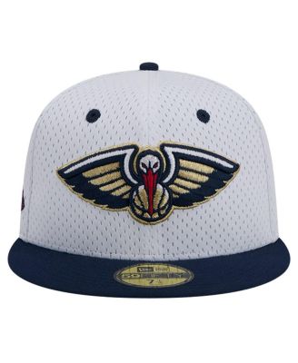 Men's White, Navy New Orleans Pelicans Throwback 2Tone 59FIFTY Fitted Hat