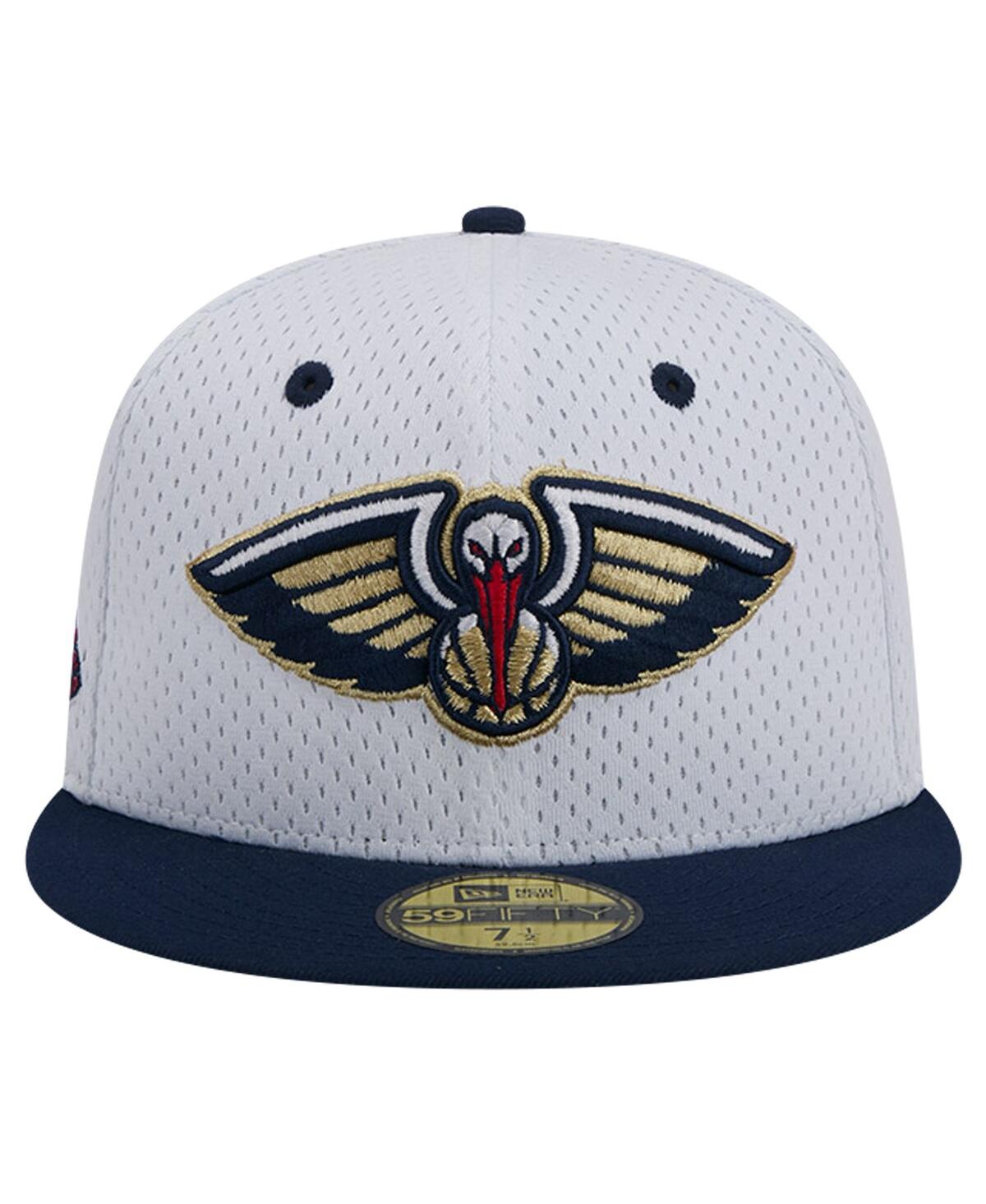 Men's New Era Navy New Orleans Pelicans Throwback 2Tone 59FIFTY Fitted Hat - Navy