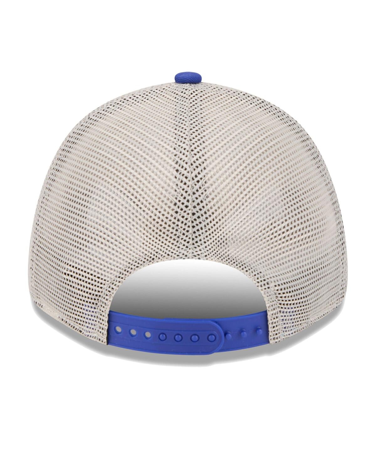 Men's New Era Royal Golden State Warriors Throwback Patch Trucker 9FORTY Adjustable Hat - Royal