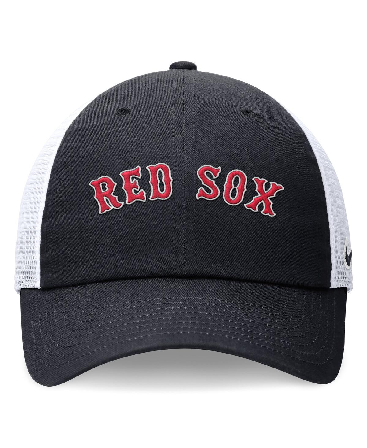 Nike Men's  Navy Boston Red Sox Evergreen Wordmark Trucker Adjustable Hat In Navy