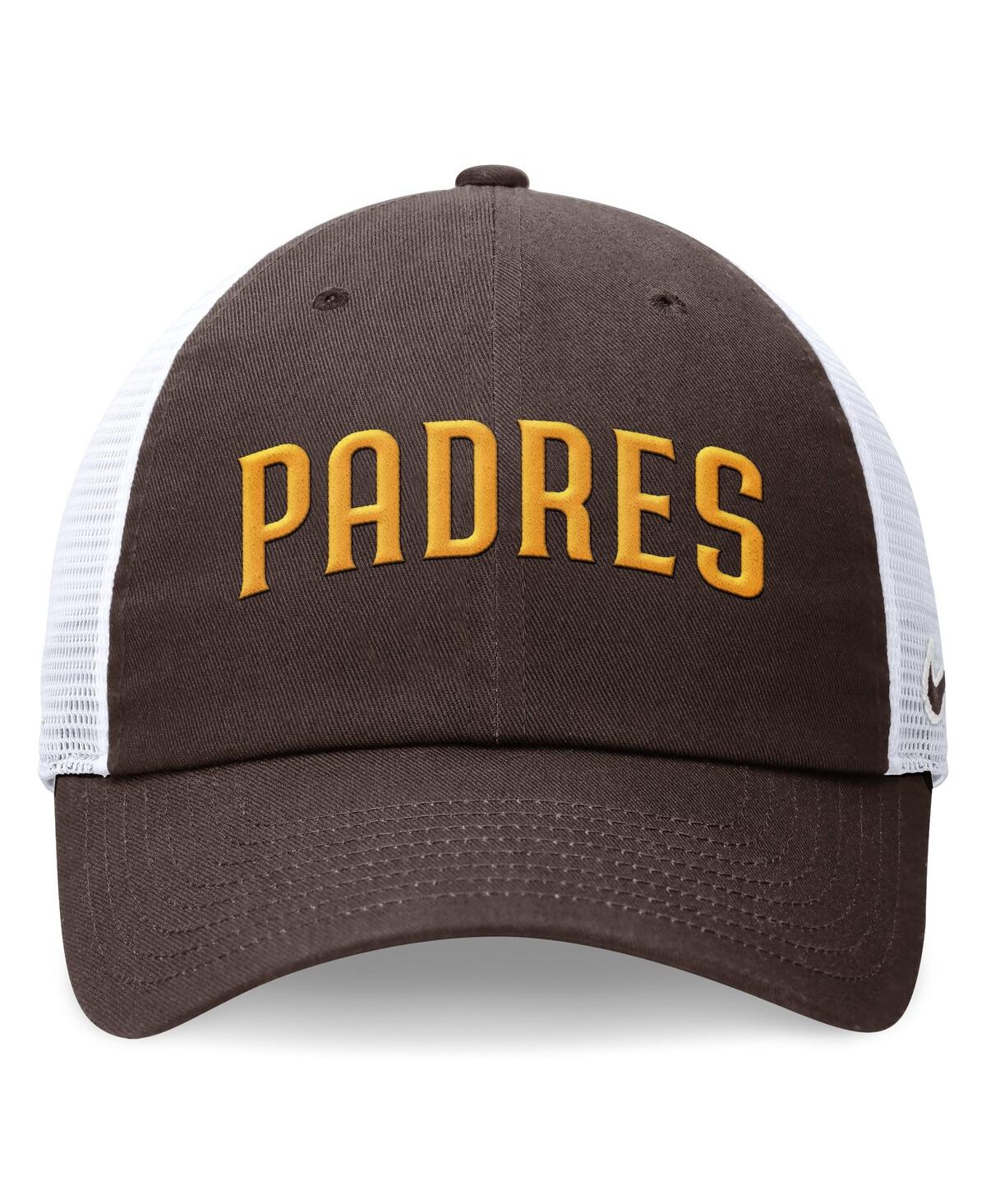 Men's NikeSan Diego Padres Evergreen Wordmark Trucker Adjustable Hat - Brown