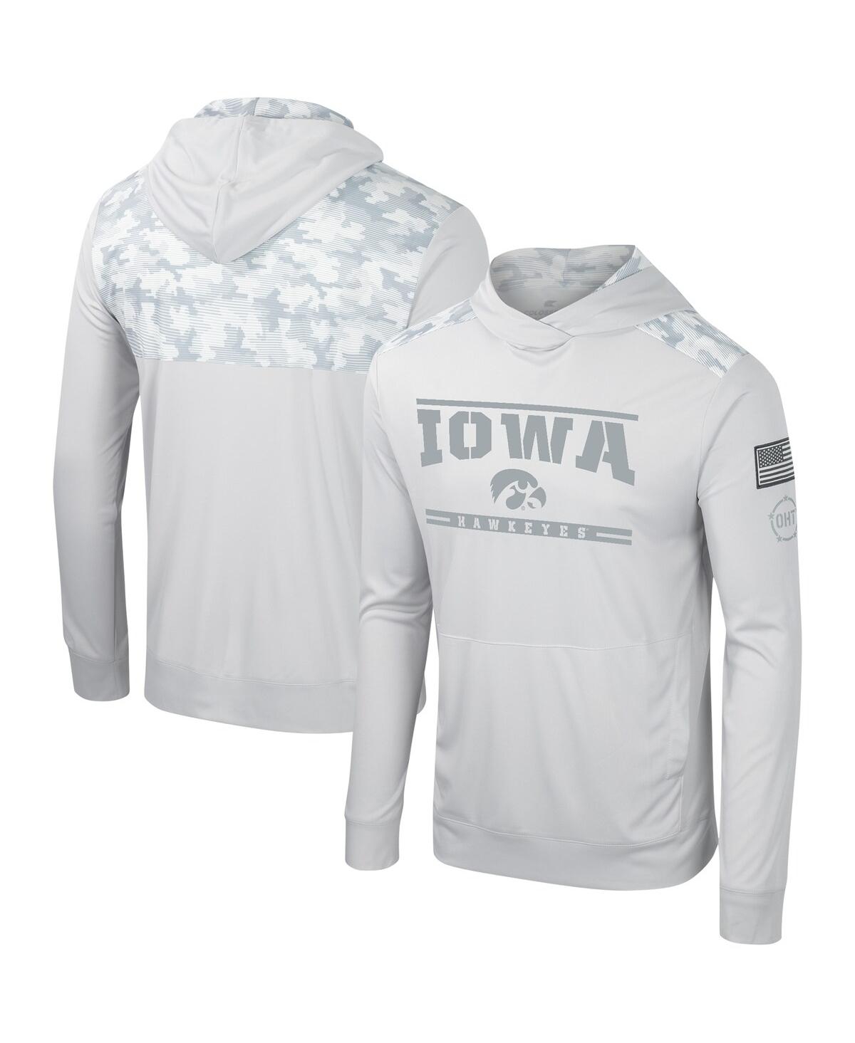 Men's Colosseum Gray Iowa Hawkeyes Oht Military-Inspired Appreciation Long Sleeve Hoodie T-shirt - Gray