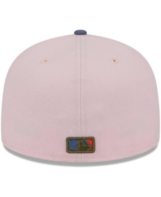 Men's Pink, Blue Cincinnati Reds Olive Undervisor 59FIFTY Fitted Hat