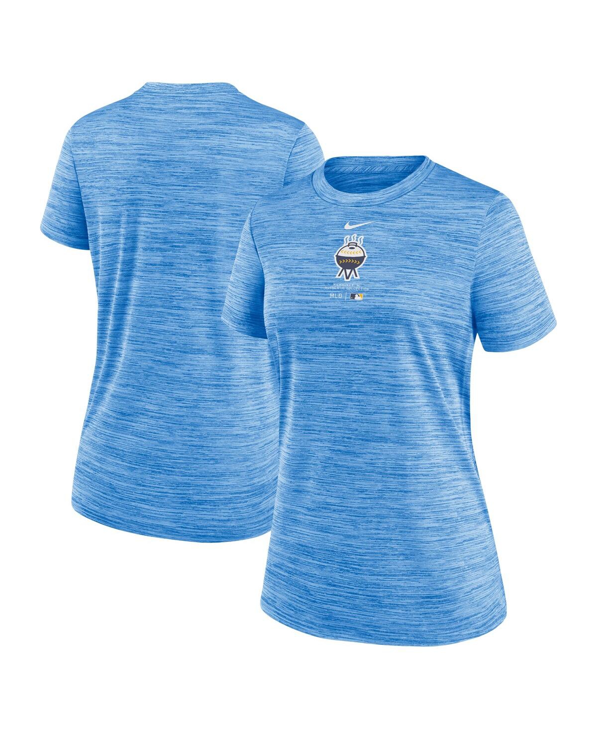 Women's Nike Blue Milwaukee Brewers City Connect Practice Velocity T-shirt - Blue