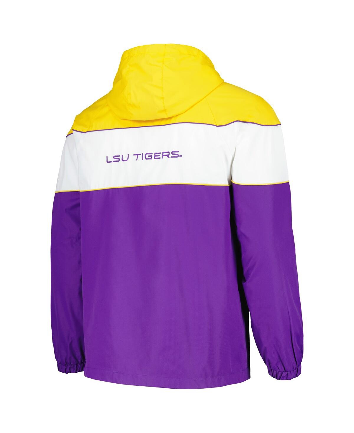 Shop G-iii Sports By Carl Banks Men's  Purple Lsu Tigers Center Line Half-zip Raglan Hoodie Jacket