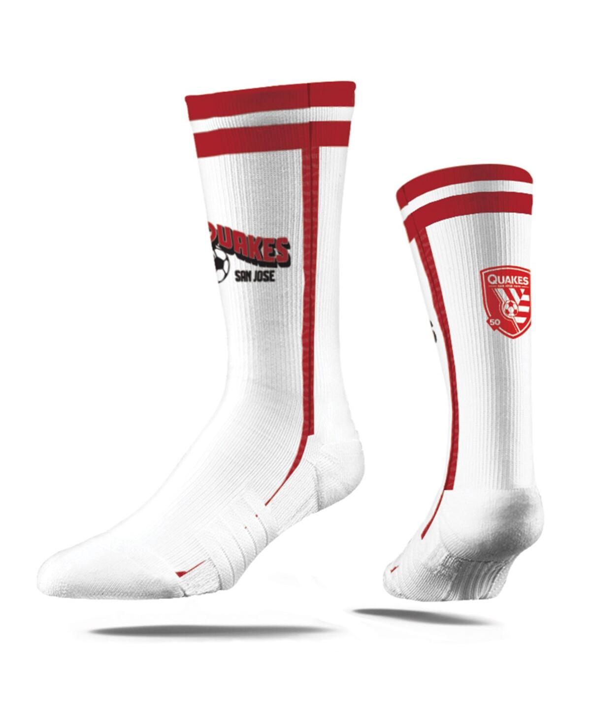 Men's and Women's Strideline White San Jose Earthquakes 2024 Jersey Hook Premium Crew Socks - White