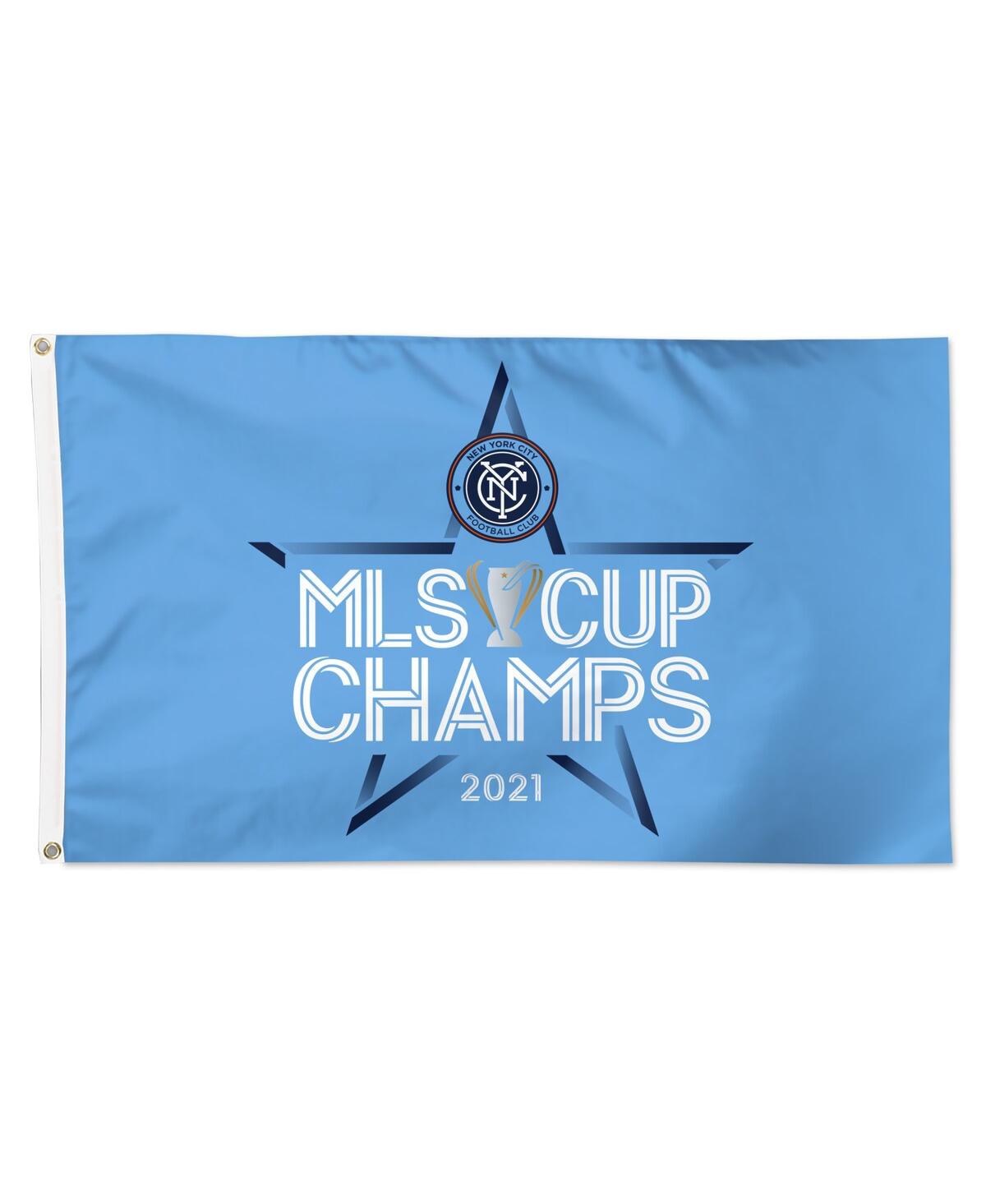 Wincraft New York City Fc 2021 Mls Cup Champions Locker Room 3' X 5' Deluxe One-sided Flag In Blue