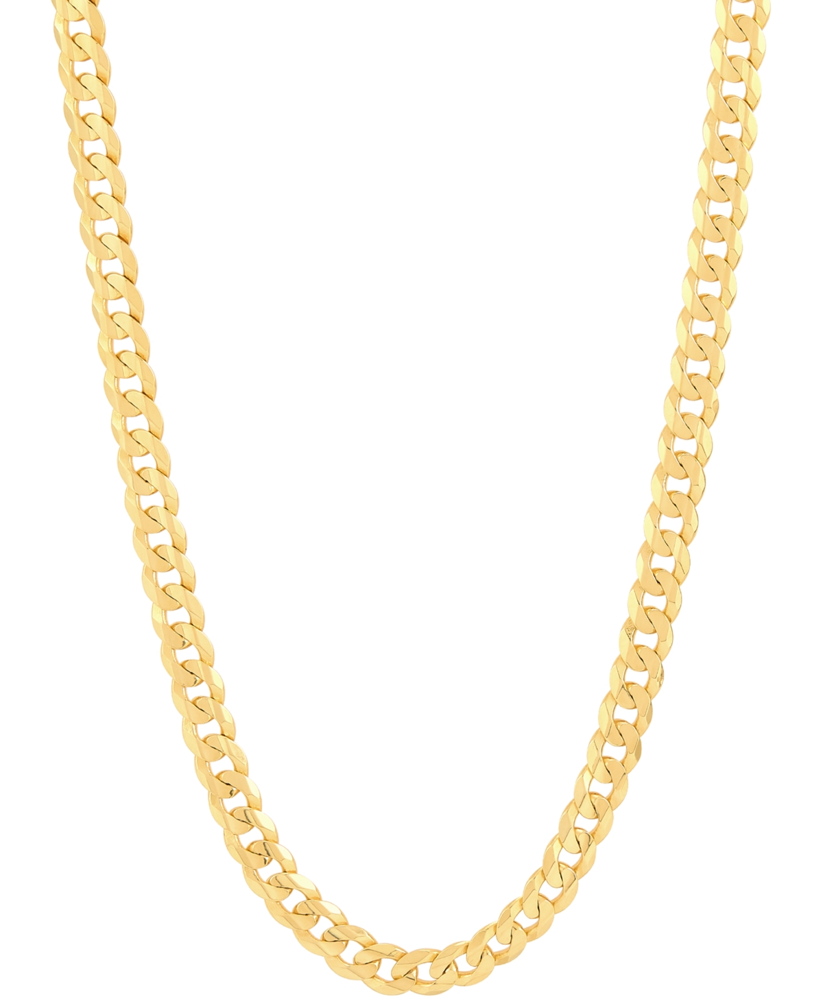 Polished Solid Curb Link 22" Chain Necklace (5-1/2mm) in 10k Gold - Yellow Gold