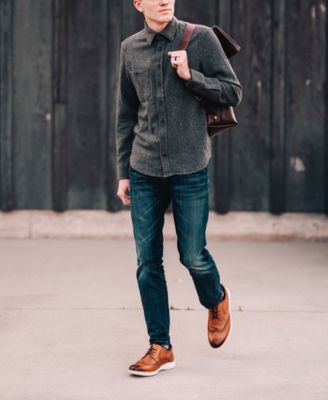 Men's Savage Embossed Wingtip Derby Dress Shoes