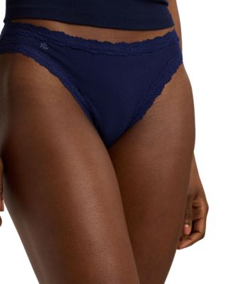 Women's Cotton & Lace Jersey Bikini Brief Underwear 4L0076