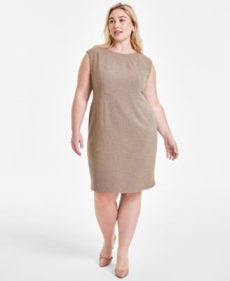 Kasper - Plus Size Cap-Sleeve Shell Dress