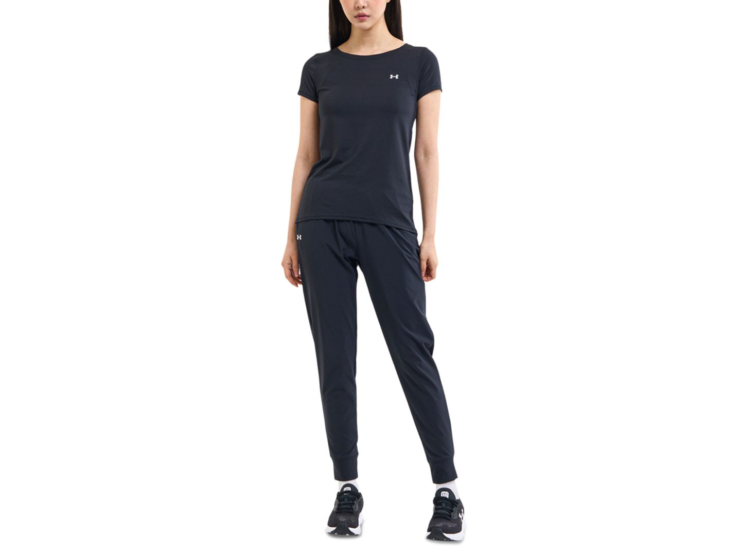 Женские брюки Under Armour Armour Sport High-Rise, цвет: Чёрный / Белый — фото 6