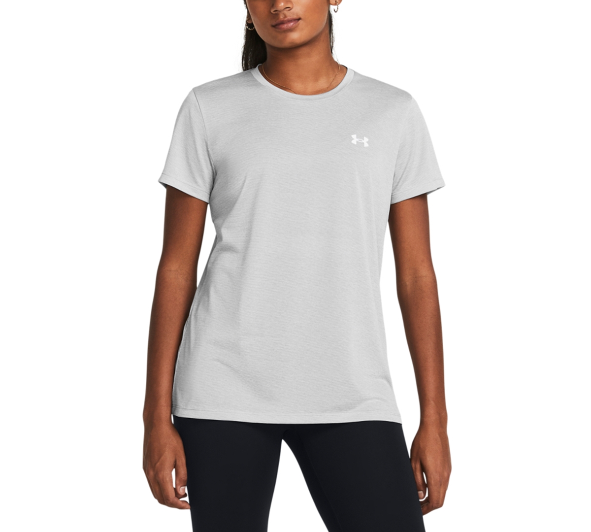 Shop Under Armour Women's Tech Short-sleeve Top In Mod Gray,white