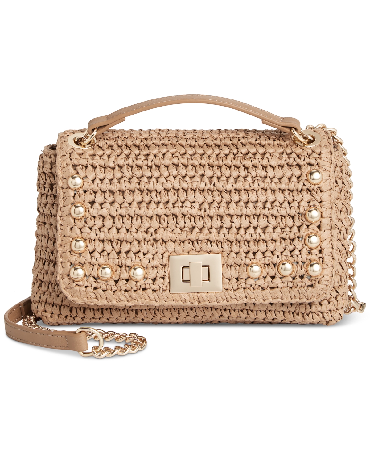 Ajae Crochet Small Straw Shoulder Bag, Created for Macy's - Straw/natural