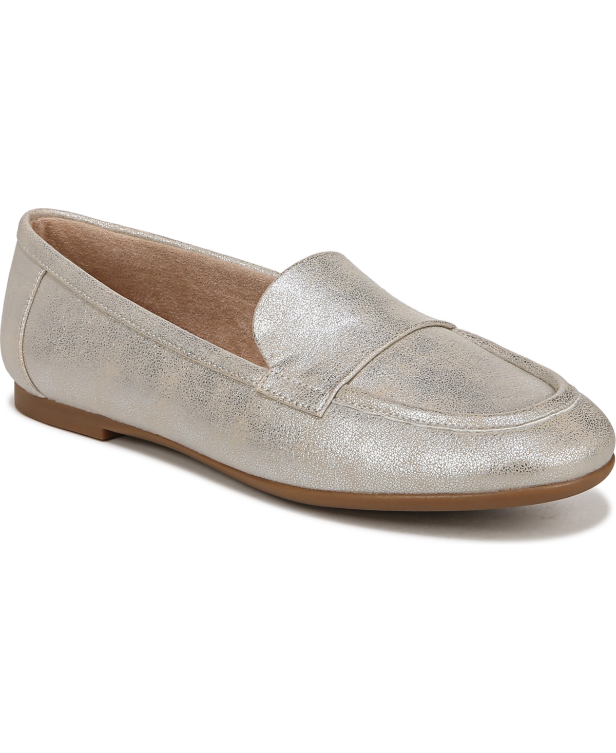 Bebe Loafers - Silver Faux Leather