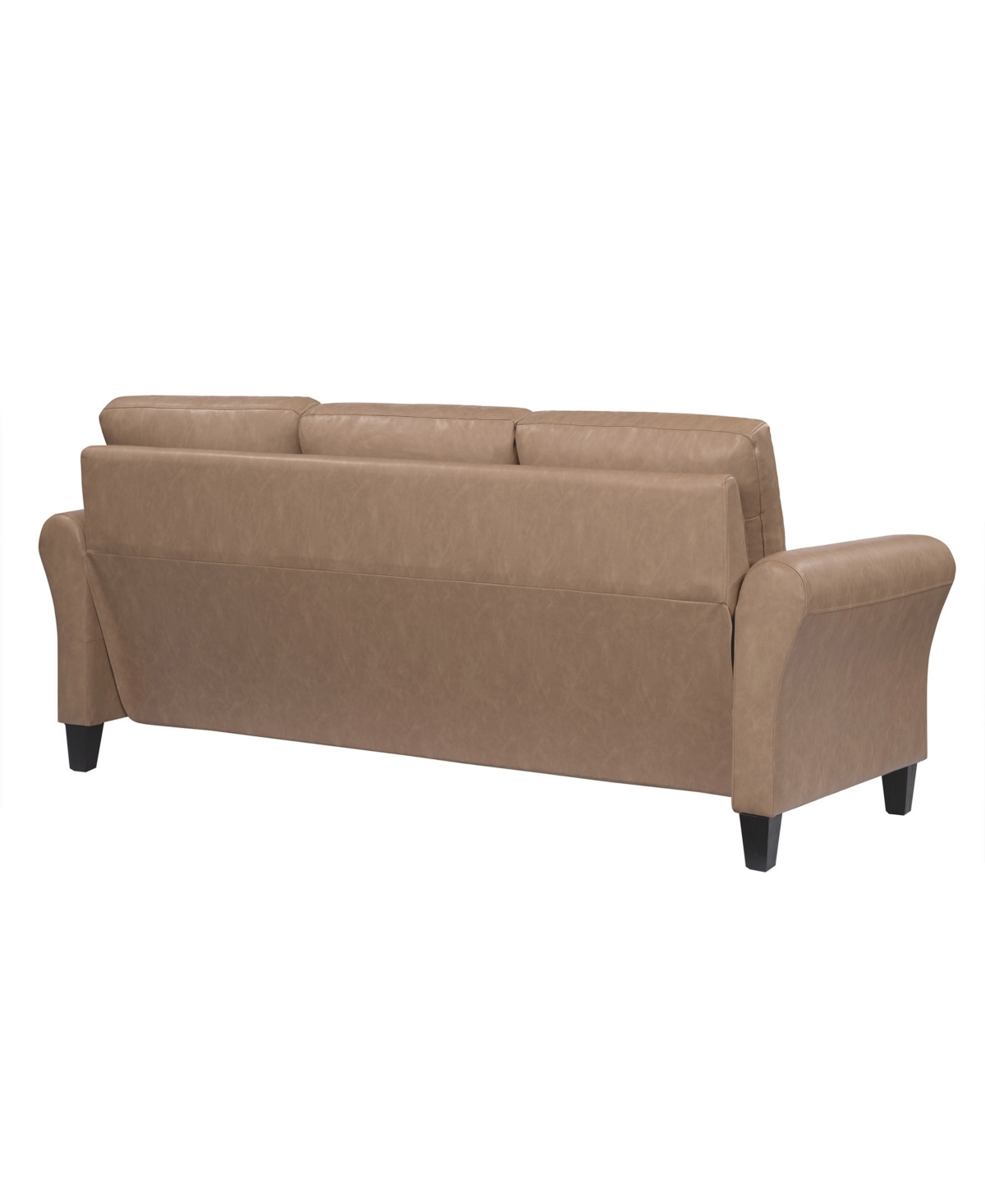Shop Lifestyle Solutions 80.3" W Faux Leather Wilshire Sofa With Rolled Arms In Brown