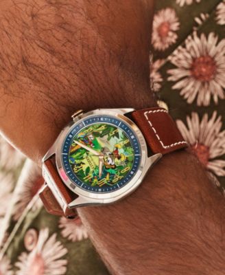 Eco-Drive Men's Disney Mickey Mouse Explorer Brown Leather Strap Watch 41mm