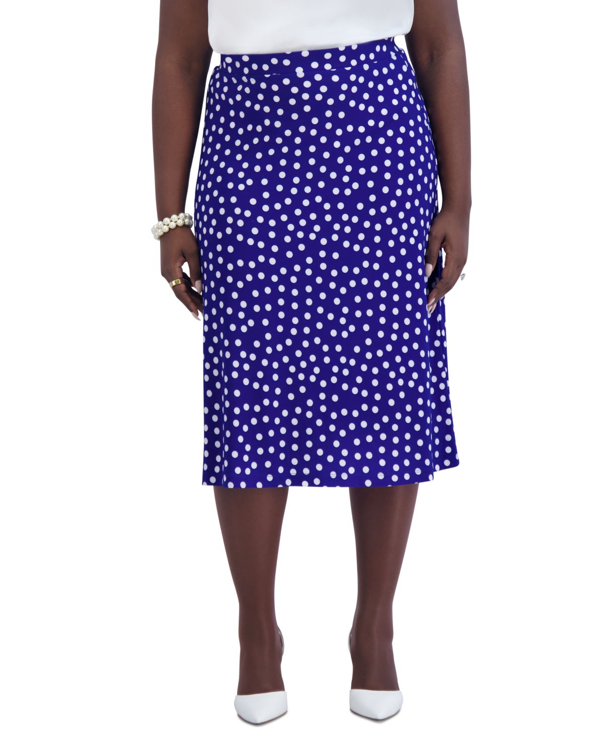 Women's Ity Dot-Print A-Line Pull-On Skirt - Royal Sig/