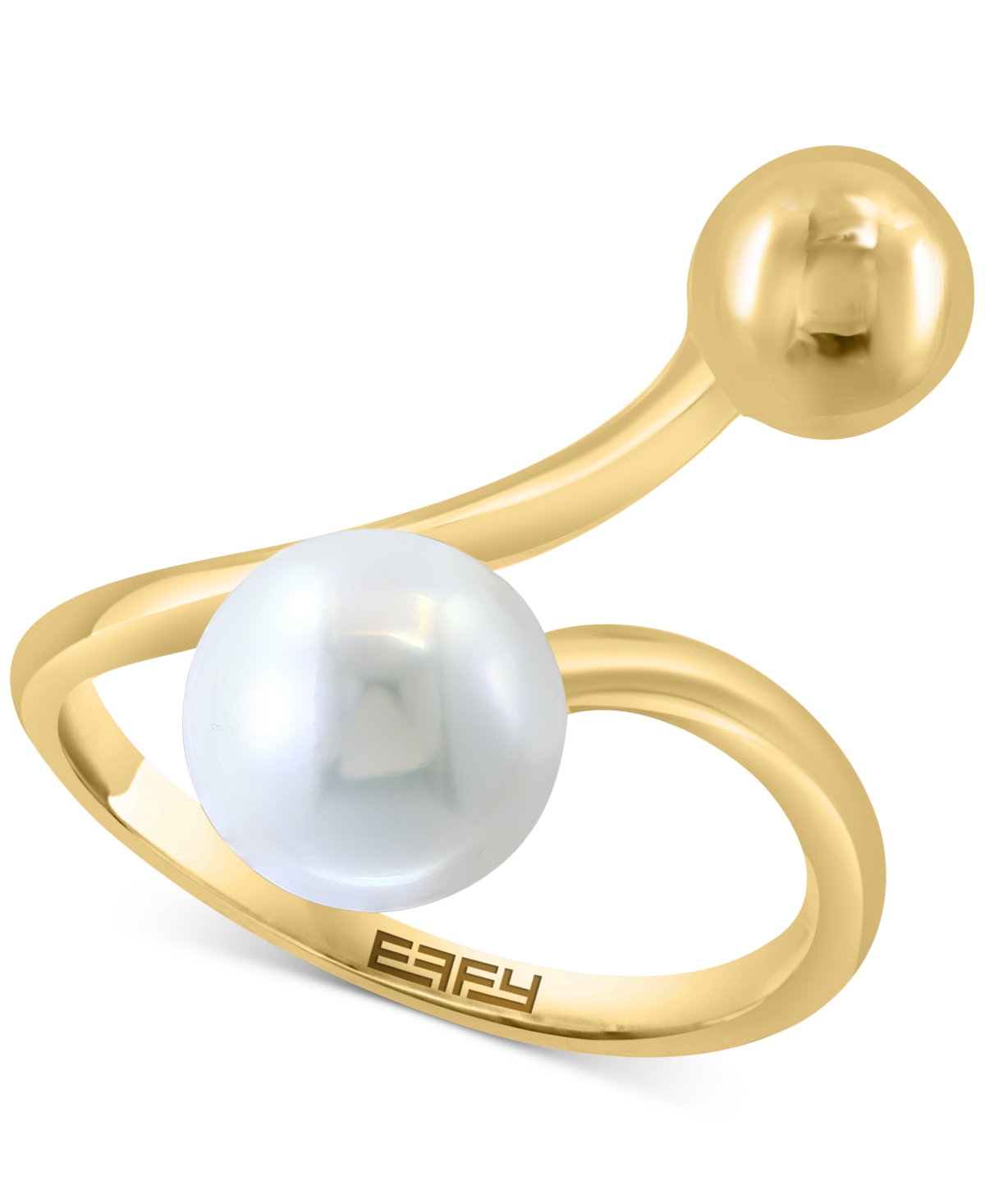 Shop Effy Collection Effy Freshwater Pearl (8mm) Abstract Statement Ring In 14k Gold In Yellow Gol