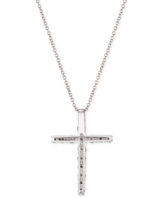 Chocolate Ombr&eacute; Diamond Cross 18" Pendant Necklace (1/2 ct. t.w.) in 14k Gold (Also Available in Rose Gold or White Gold)