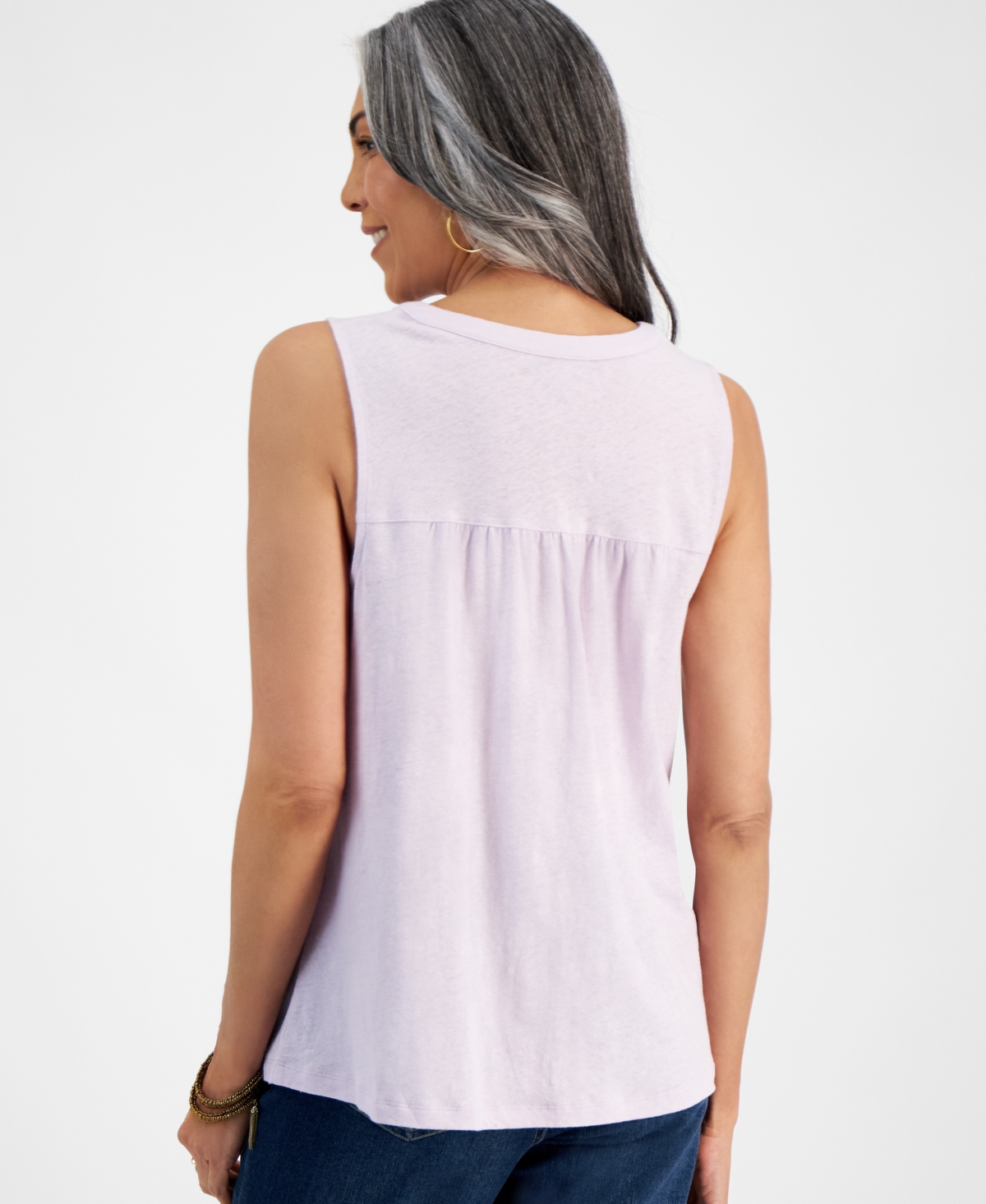 Style & Co Women's Linen-Cotton Sleeveless Top, Created for Macy's