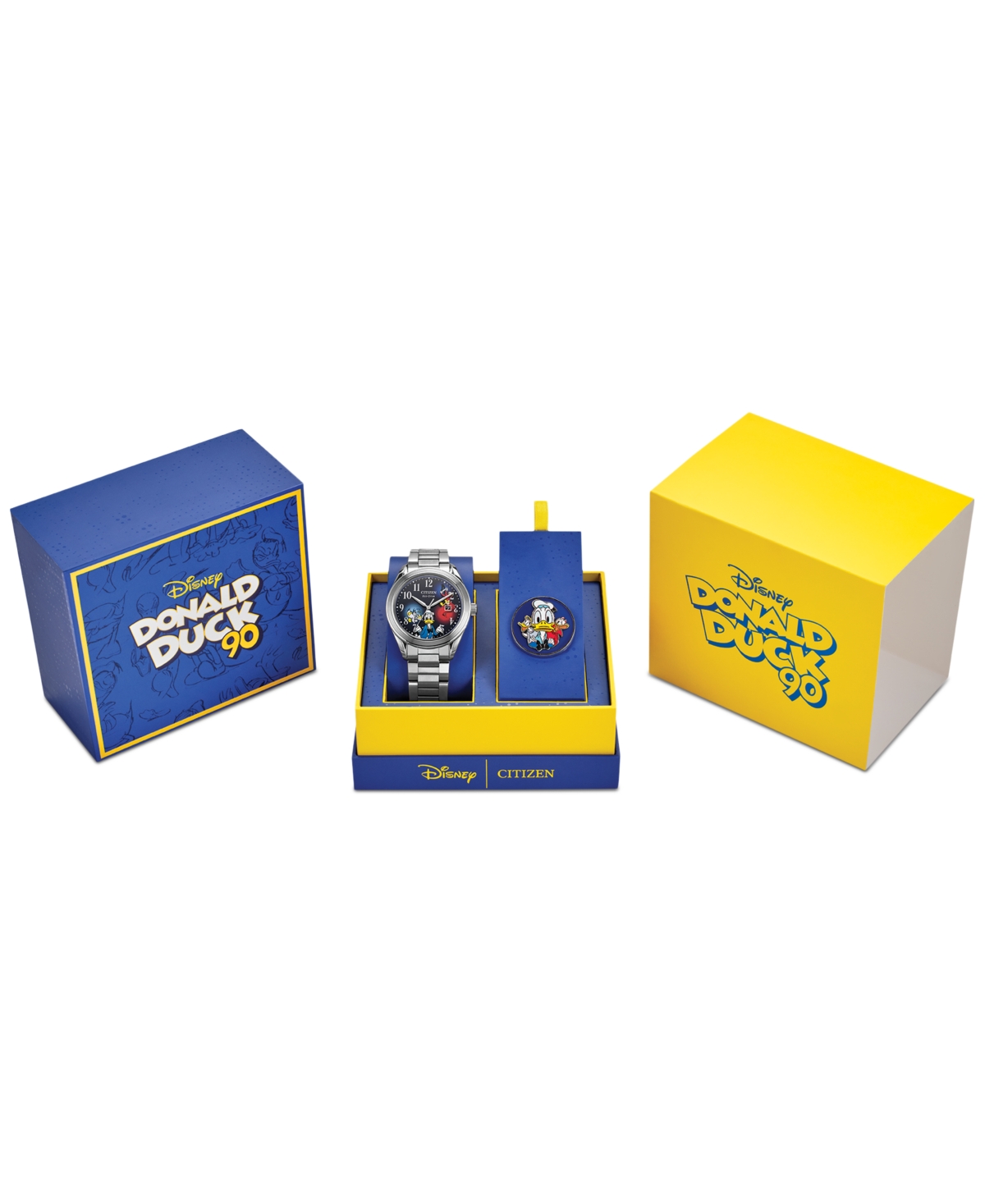 Citizen Eco-drive Unisex Disney Donald Duck Stainless Steel Bracelet Watch 40mm Gift Set In No Color