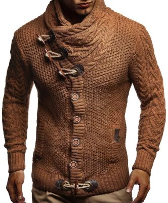 Men's Knitted Turtleneck Jacket - Winter Cardigan Sweaters for Men