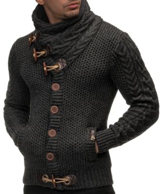Men's Knitted Turtleneck Jacket - Winter Cardigan Sweaters for Men