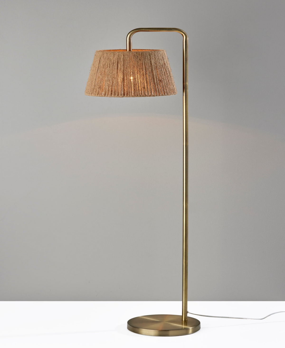 Adesso 59" Tahoma Floor Lamp In Antique-like Brass