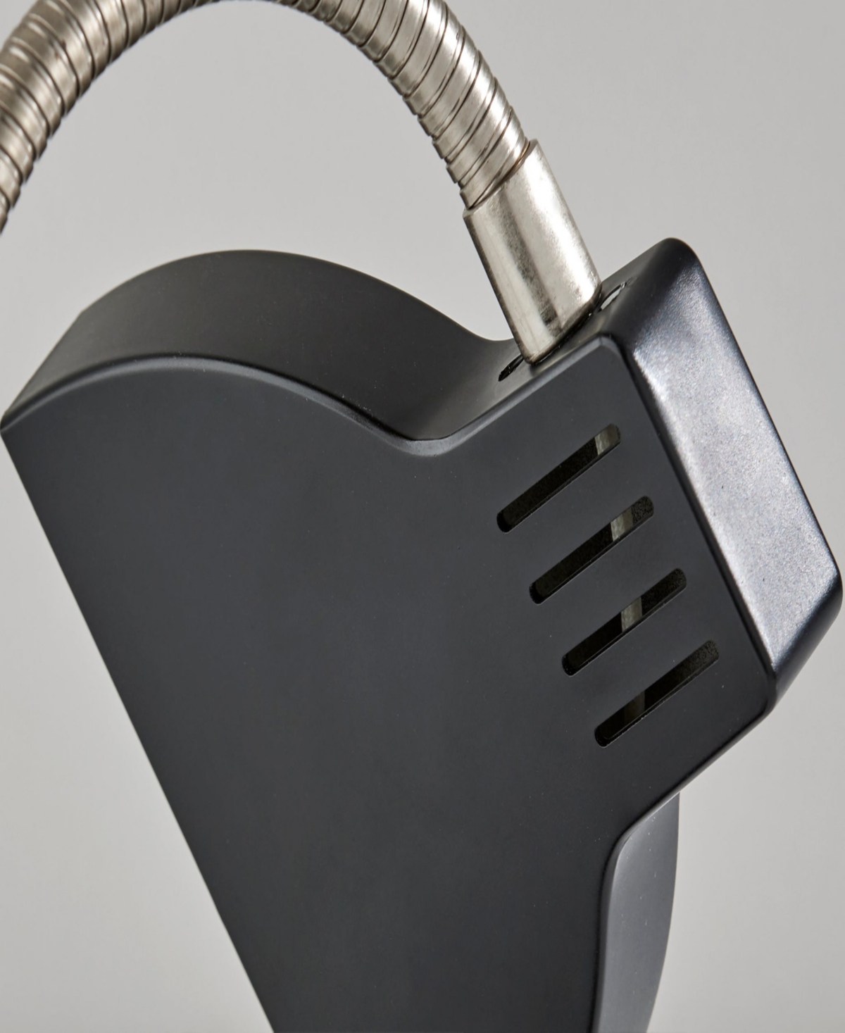 Adesso 13.5" Slender Led Desk Lamp In Black Brushed Steel