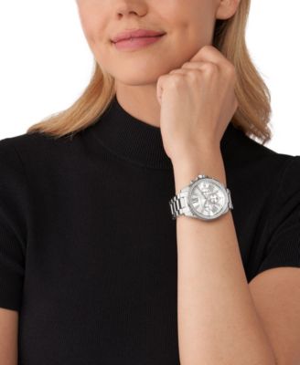 Michael Kors Women's Wren Chronograph Silver-Tone Stainless Michael Kors Women's Wren Chronograph Silver-Tone Stainless