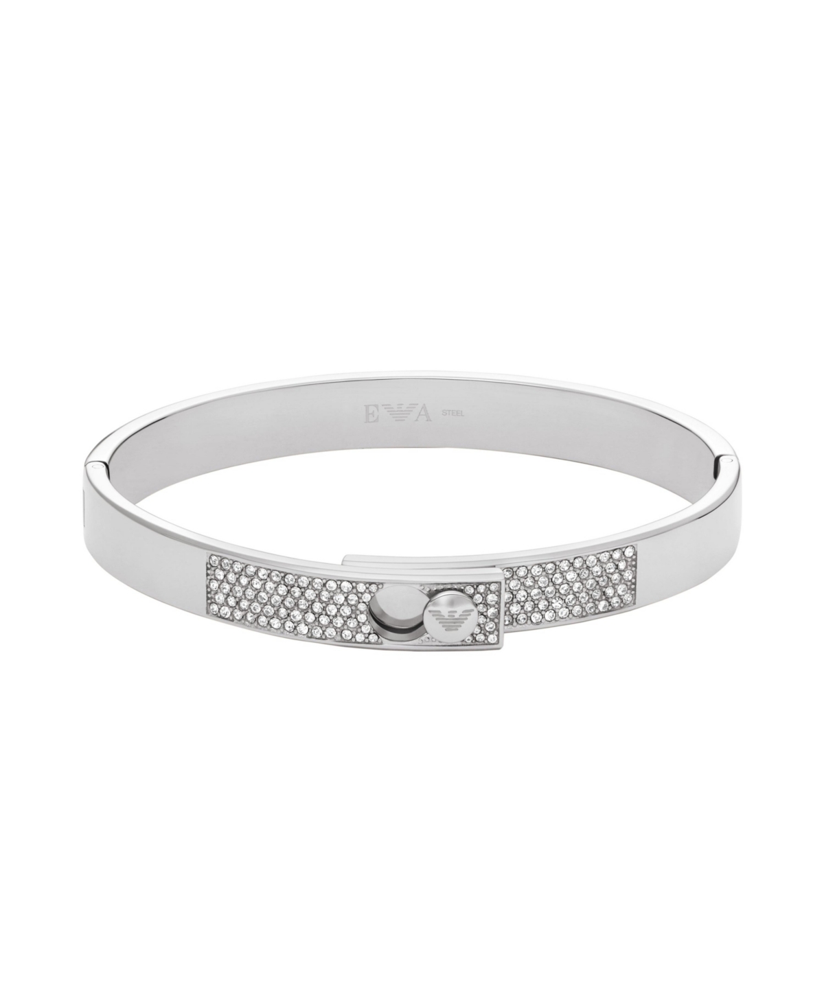 Women's Stainless Steel with Crystals Setted Bangle Bracelet, EGS3088040 - Silver