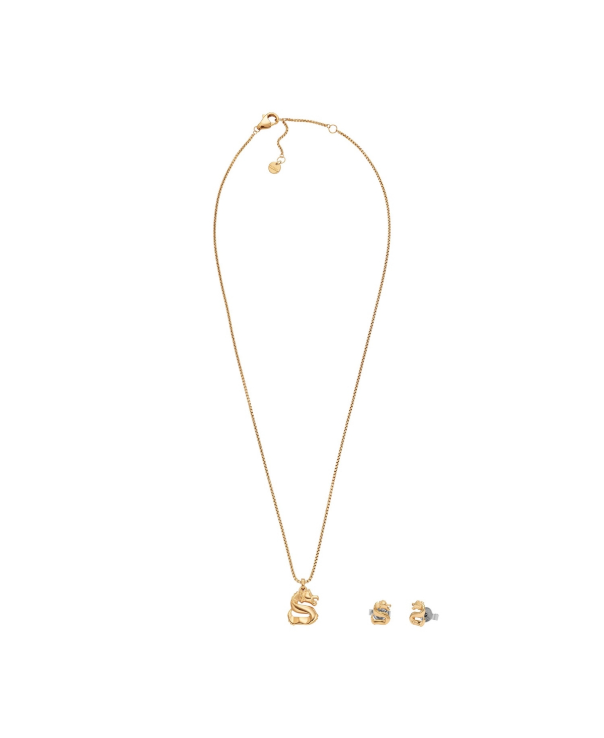 Women's Lny Gift Set Gold-Tone Stainless Steel Earrings and Necklace, SKJB1017SET