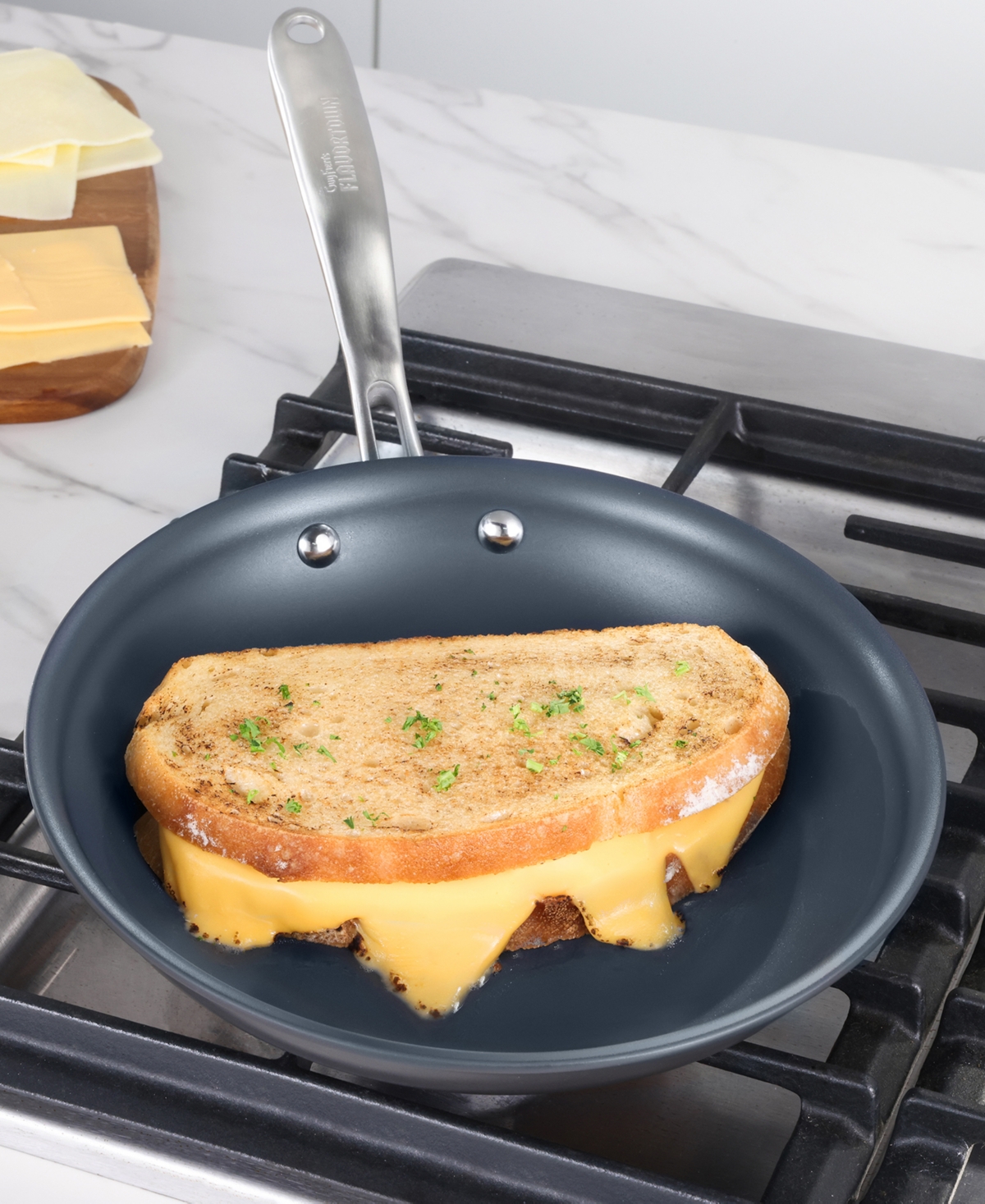 Guy Fieri 's Flavortown Hard-anodized Laser Titanium Aluminum 12" Frypan In Charcoal