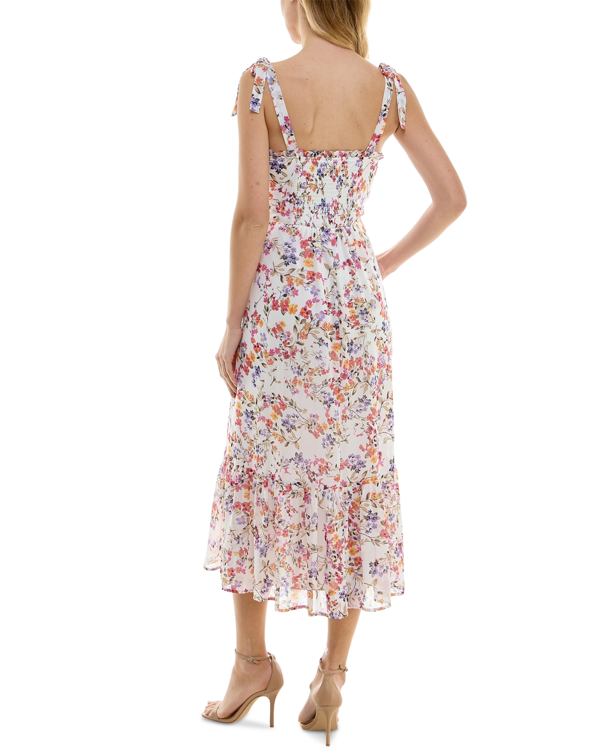 Shop City Studios Juniors' Floral-print Corset Midi Dress In Ivy Combo