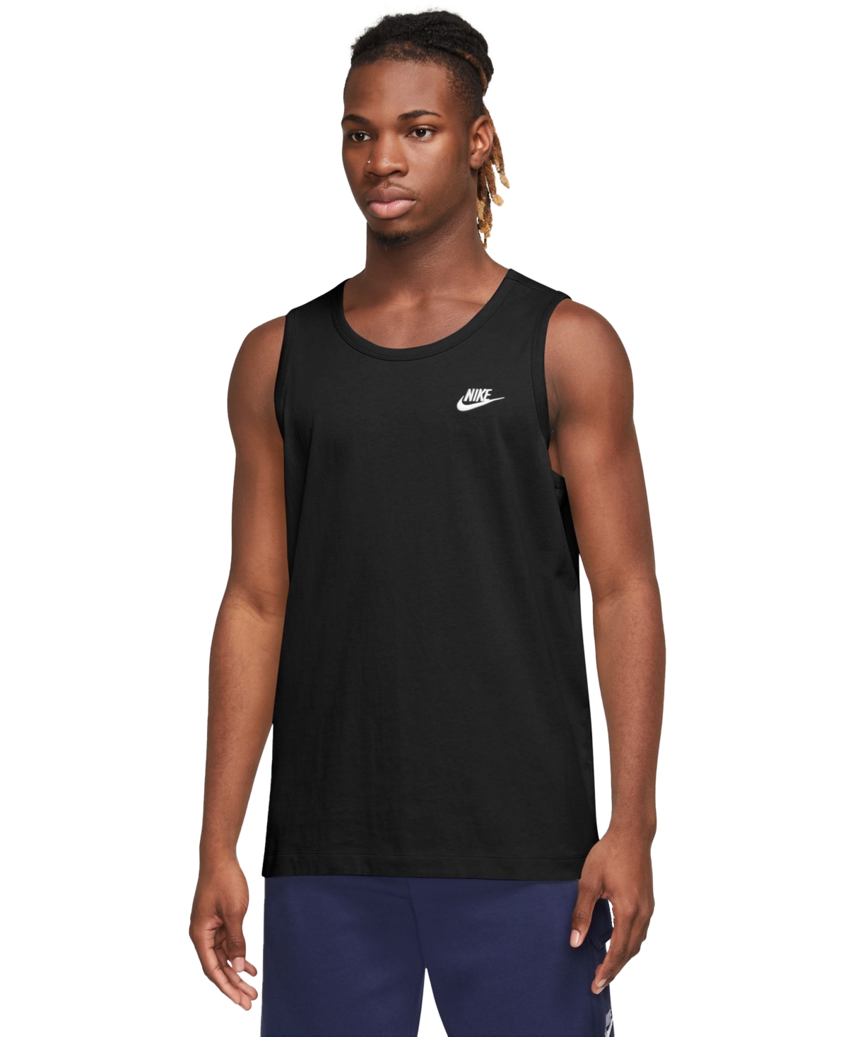 Shop Nike Men's Sportswear Club Tank In Black,white