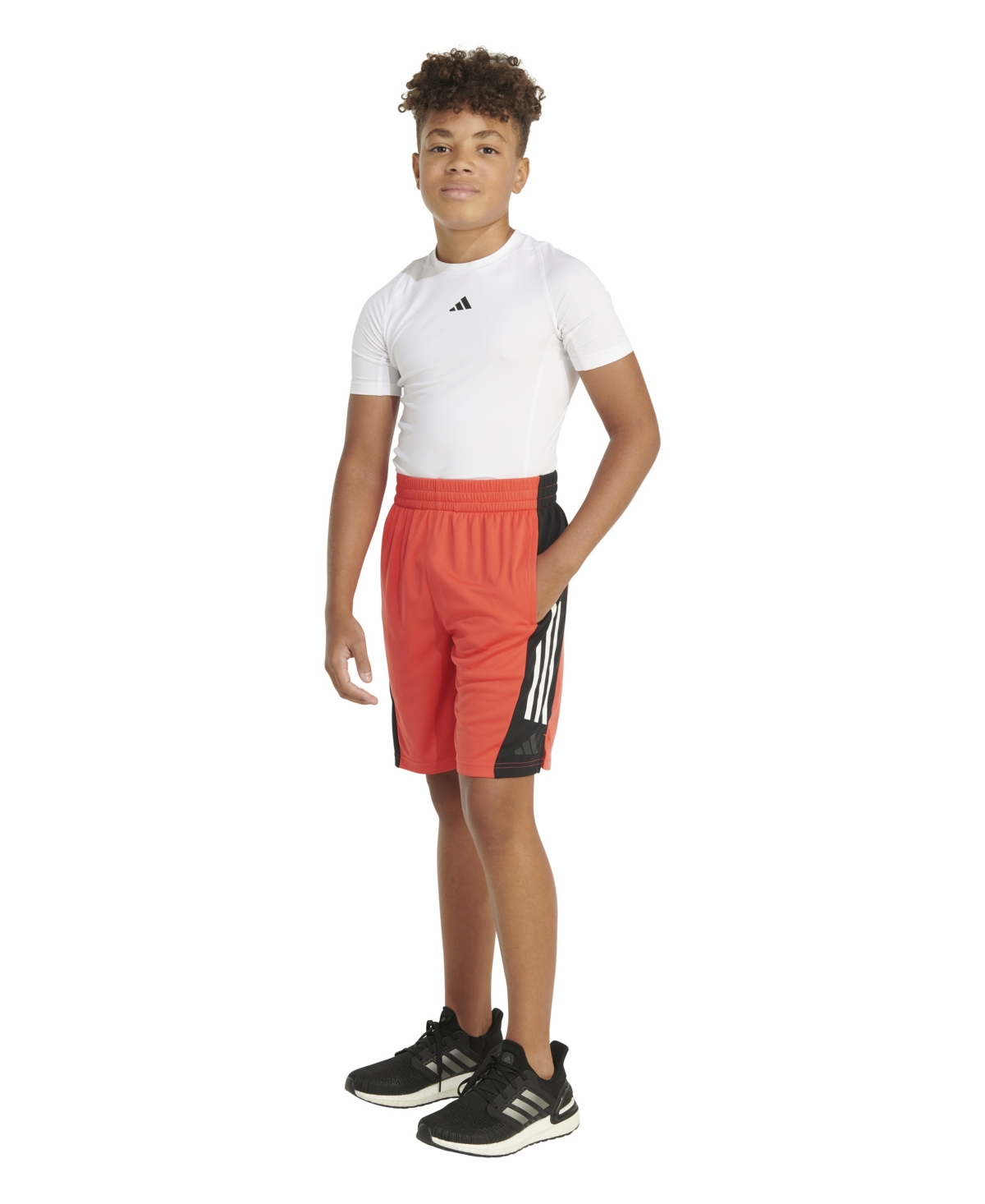 adidas Big Boys Aeroready Elastic Waistband Colorblock Shorts