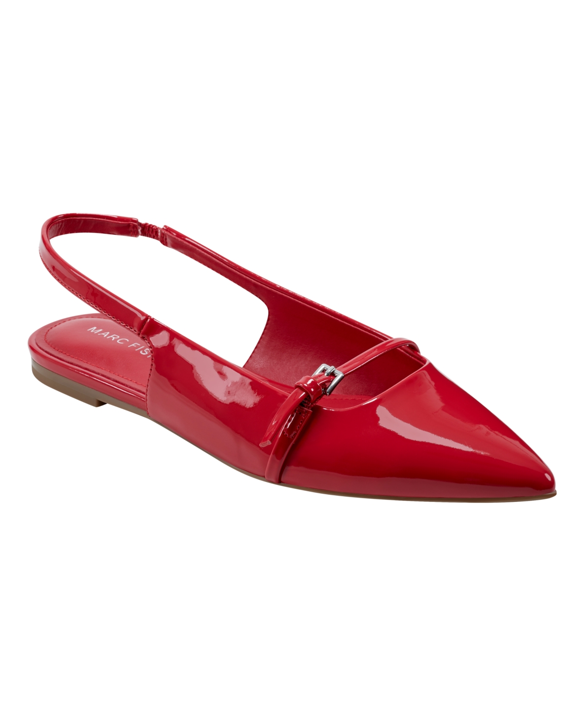 Women's Elelyn Pointy Toe Slingback Dress Flats - Red Patent - Faux Patent Leather
