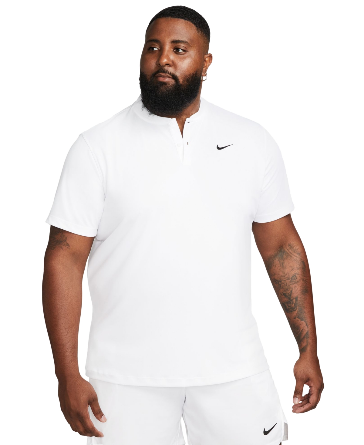 Shop Nike Court Men's Dri-fit Short Sleeve Tennis Blade Polo Shirt In White,(black)