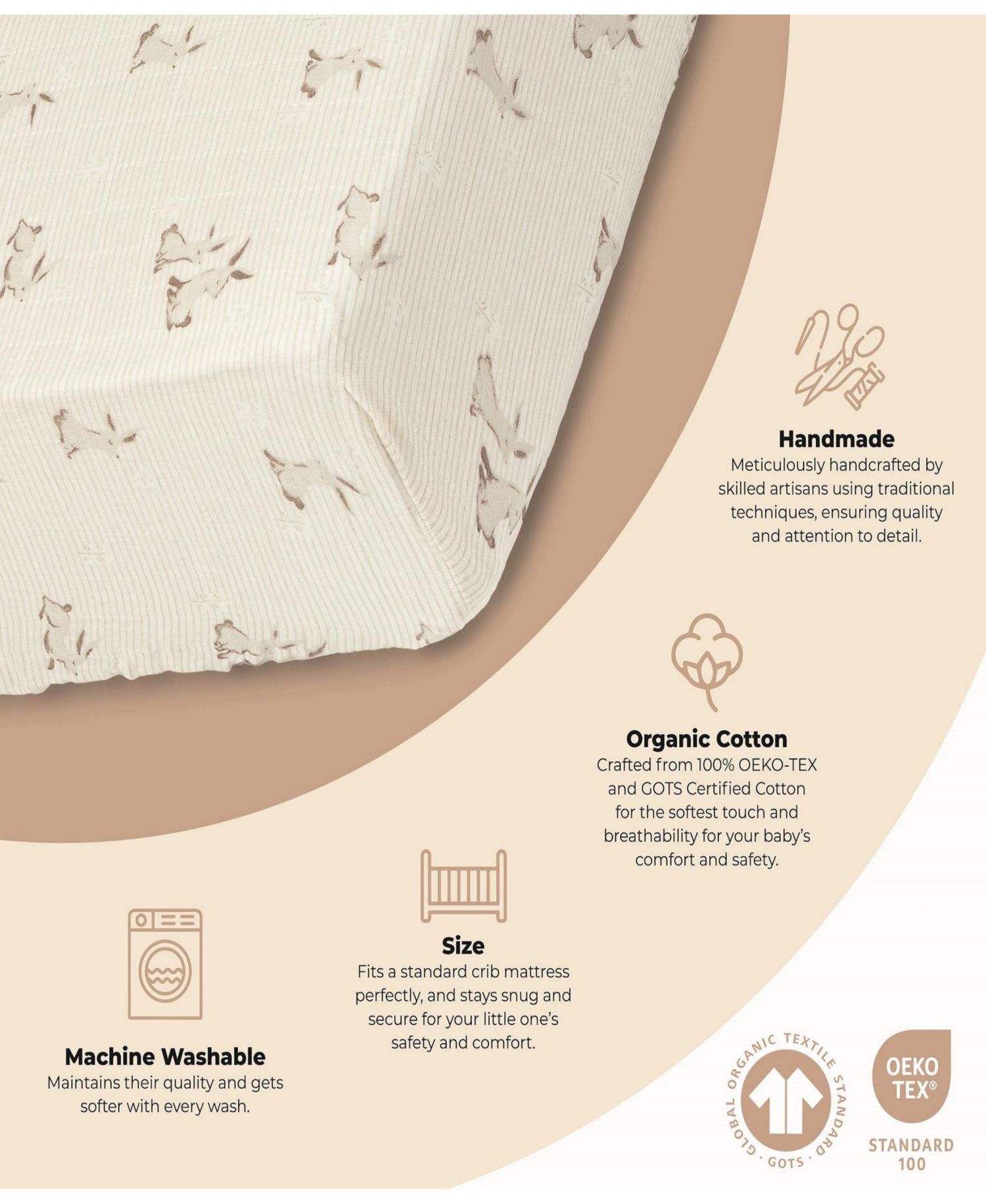 Cotton Bunny Fitted Crib Sheet